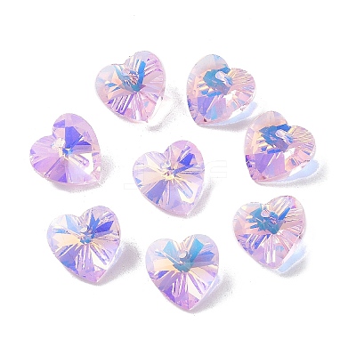 Electroplate Glass Charms GGLA-Z002-02S-1