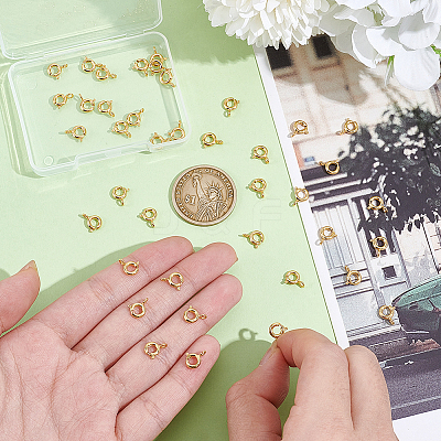 40Pcs Brass Spring Ring Clasps KK-UN0005-83-1
