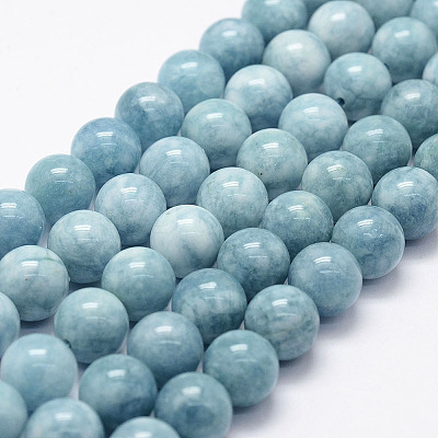 Natural White Jade Imitation Amazonite Beads Strands X-G-F364-16-8mm-1