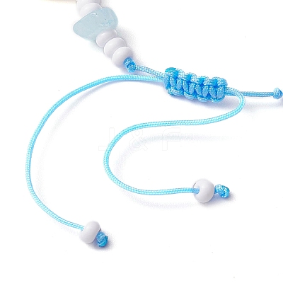 Dyed Natural White Jade Braided Bead Bracelets BJEW-JB10358-01-1