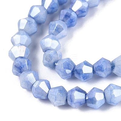 Anti-Tarnish Electroplate Bicone Glass Beads Strands EGLA-T021-4mm-16-15-1