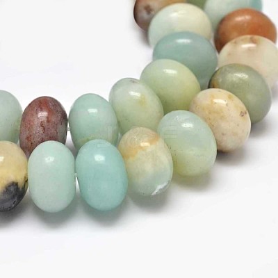 Rondelle Natural Flower Amazonite Beads Strands G-K094-10x6mm-A-1