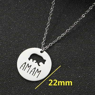 201 Stainless Steel Pendant Necklaces WG12F44-02-1