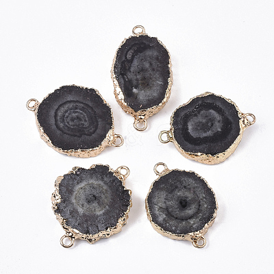 Natural Druzy Agate Links connectors G-N325-11-1