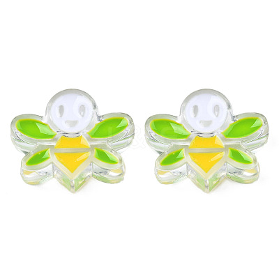 Transparent Acrylic Enamel Beads TACR-N012-007B-1