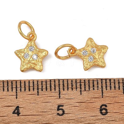 Brass Micro Pave Clear Cubic Zirconia Charms KK-F941-31C-G-1
