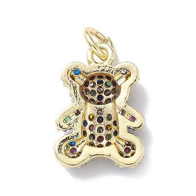 Rack Plating Brass Micro Pave Cubic Zirconia Charms KK-H443-06G-03-1