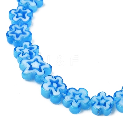 Handmade Millefiori Lampwork Beads Strands LAMP-F035-09B-1