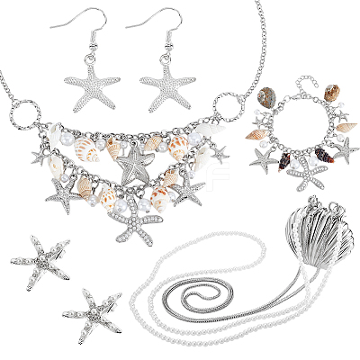 Ocean Theme Jewelry Sets SJEW-GA0001-05-1