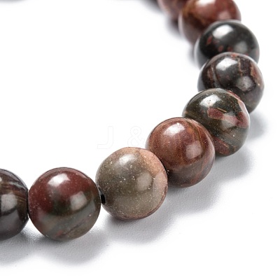 Natural Polychrome Jasper/Picasso Stone/Picasso Jasper Stretch Beaded Bracelets G-A185-01R-1