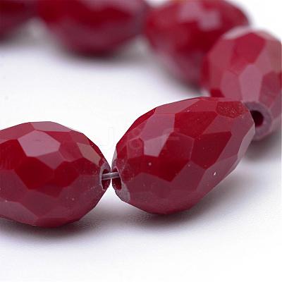 Solid Color Glass Faceted teardrop X-GLAA-Q052B-03-1