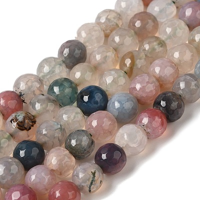 Dyed & Heated Natural Dragon Veins Agate Beads Strands G-P539-A01-12-1
