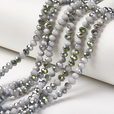 Electroplate Opaque Glass Beads Strands EGLA-A034-P4mm-S13-1