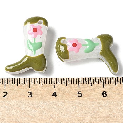 Painted Glass Beads Enamel Beads X1-BLOW-D300-01G-1