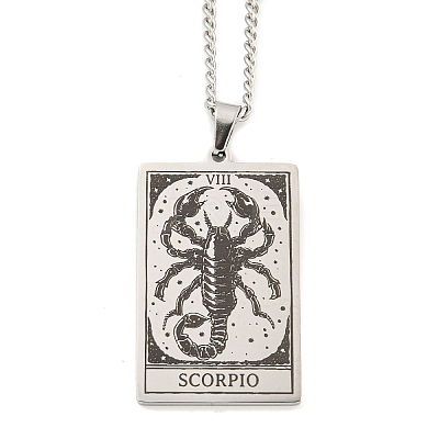 Non-Tarnish 304 Stainless Steel Tarot Pendant Necklaces NJEW-A026-01P-08-1