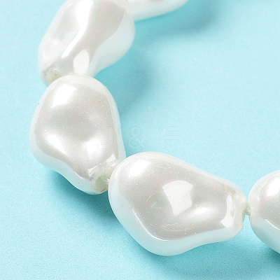 Electroplated Glass Imitation Pearl Beads Strands BSHE-G035-01A-05-1-1