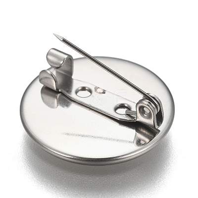 Tarnish Resistant 304 Stainless Steel Brooch Base Settings STAS-F191-04P-20mm-1