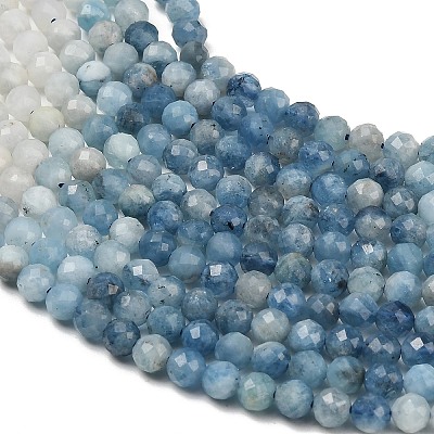 Gradient Color Natural Devil Blue Aquamarine Beads Strands G-NH0072-B01-5mm-1