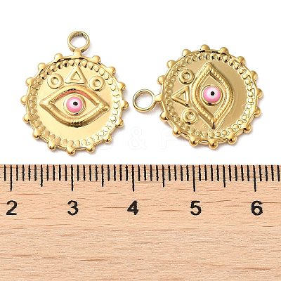 304 Stainless Steel Enamel Pendants STAS-D011-05G-1