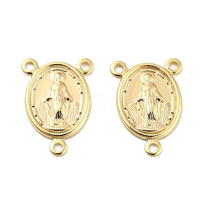 Brass Rosary Center Pieces Oval with Virgin Mary Chandelier Component Links X-KK-L208-12G-1