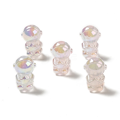 UV Plating Rainbow Iridescent Acrylic Beads PACR-M002-06D-1