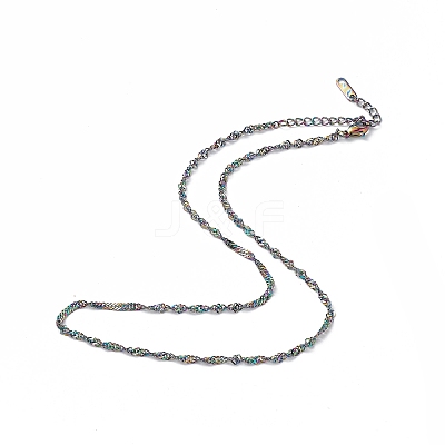 Ion Plating(IP) 304 Stainless Steel Singapore Chain Necklace for Men Women NJEW-K245-013D-1