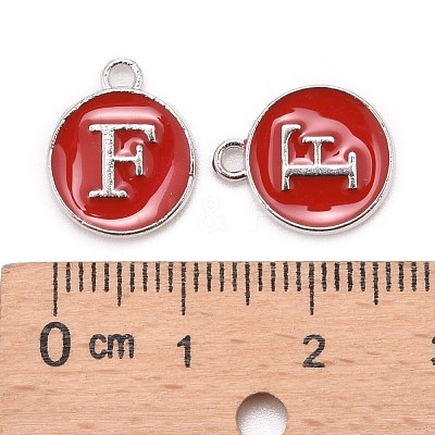 Platinum Plated Alloy Enamel Charms ENAM-S118-03F-P-1