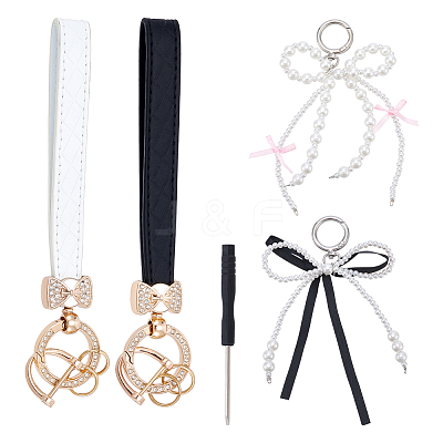 2 Sets 2 Colors PU Leather Bag Straps AJEW-NB0008-79-1
