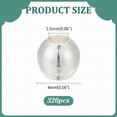320Pcs Brass Solid Round Beads KK-ME0002-69-1