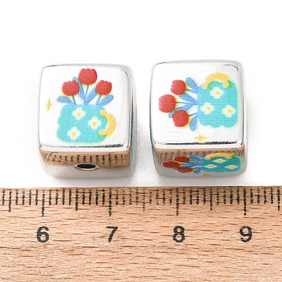 Printed Plating Acrylic Beads AC-CBA655C-17F-1