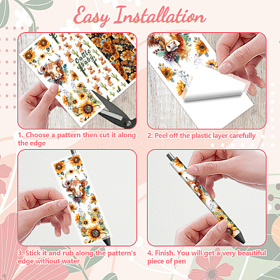 12Pcs Plastic Rub on Transfer Stickers DIY-WH0611-002-1