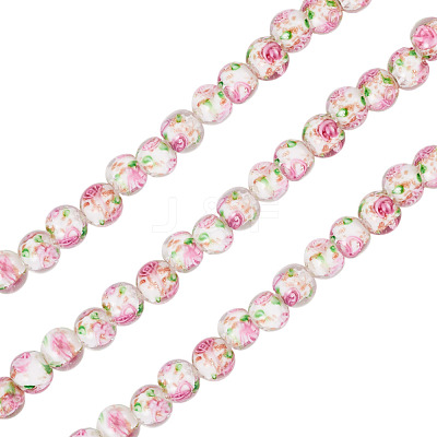 1 Strand Handmade Glod Sand Lampwork Beads Strands LAMP-TA0002-09I-1