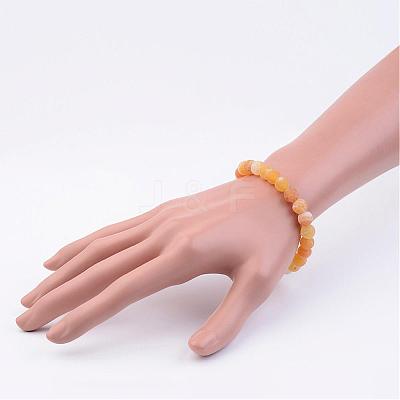 Natural Weathered Agate(Dyed) Stretch Beads Bracelets BJEW-JB02513-02-1