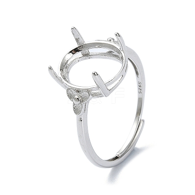 Adjustable 925 Sterling Silver Ring Components STER-K179-40P-1