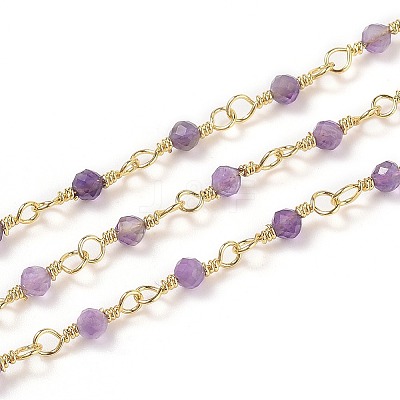 Natural Amethyst Handmade Beaded Chains CHC-K008-A06-1