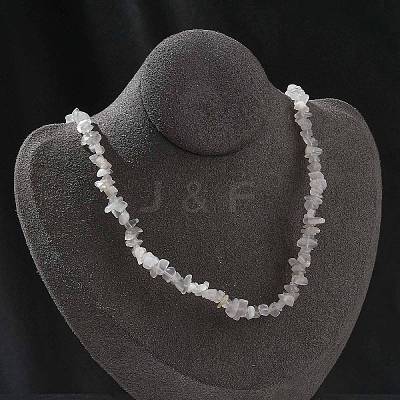 Natural Supper 7 Rutilated Quartz Chip Beaded Necklaces for Men Women NJEW-G159-01J-1
