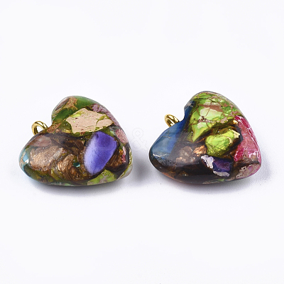 Assembled Bronzite and Imperial Jasper Pendants G-T111-04I-1