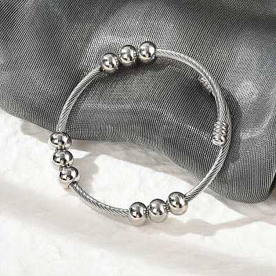 304 Stainless Steel Cuff Bangles for Women BJEW-Z087-11P-1