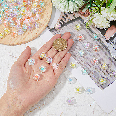 180Pcs 6 Colors Transparent Acrylic Beads OACR-DC0001-20-1