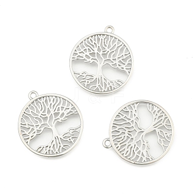 Eco-Friendly Rack Plating Brass Tree of Life Pendants X-KK-I606-41P-NR-1