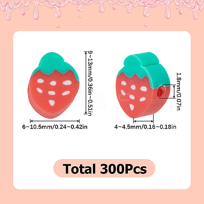 300Pcs Handmade Polymer Clay Beads CLAY-SC0001-94-1