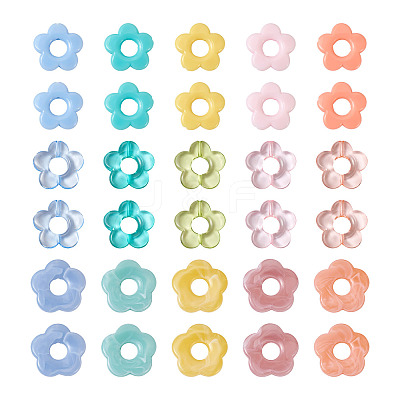 120Pcs 15 Style Transparent & Opaque Acrylic Bead Frames OACR-BT0001-03-1