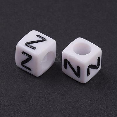Acrylic Horizontal Hole Letter Beads PL37C9308-Z-1