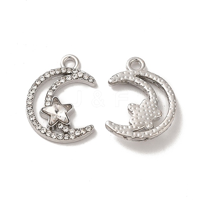 Rack Plating Alloy Crystal Rhinestone Pandants PALLOY-O106-04P-1
