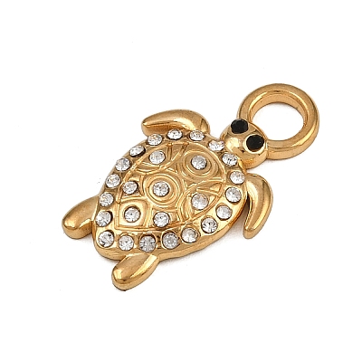 304 Stainless Steel with Rhinestone Pendants LS-STAS-G363-06G-1