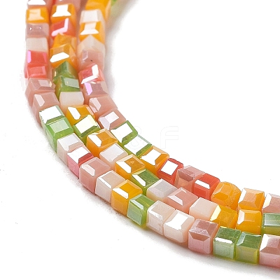 Gradient Color Electroplate Glass Bead Strands X-GLAA-E042-05-B03-1