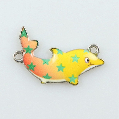 Alloy Enamel Connector Charms ENAM-TAC0010-04F-1