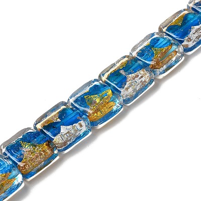 Handmade Gold Foil and Silver Foil Lampwork Beads FOIL-C001-01B-08-1