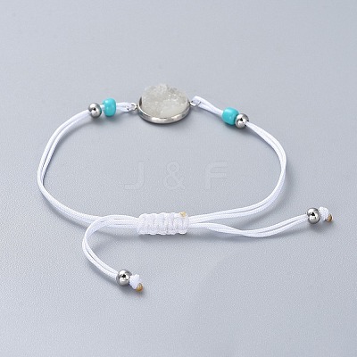 Adjustable Nylon Thread Braided Beads Bracelets X-BJEW-JB04440-1