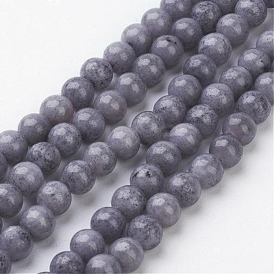 Natural Mashan Jade Round Beads Strands G-D263-6mm-XS29-1
